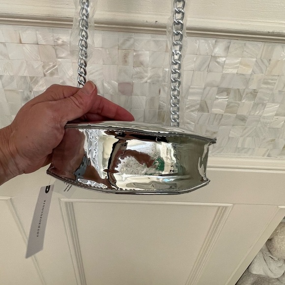 NWT new Anthropologie shiraleah silver lips mini bag purse crossbody chain - Picture 12 of 17
